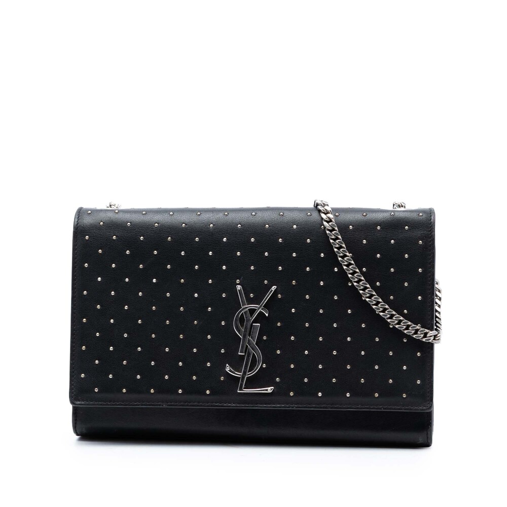 Pre-Loved Saint Laurent Medium Leather Studded Monogram Kate Crossbody - Picture 1 of 7